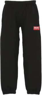Kenzo Zwarte katoenen broek met elastische taille Kenzo , Black , Heren - Xl,L,M,S