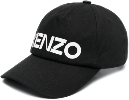 Kenzo Zwarte Logo-Print Baseballpet Kenzo , Black , Heren - ONE Size