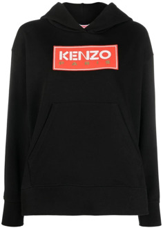 Kenzo Zwarte Logo-Print Katoenen Hoodie Kenzo , Black , Dames - M,S,Xs