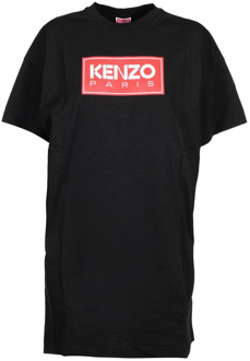 Kenzo Zwarte Mini T-Shirt Jurk Kenzo , Black , Dames - S