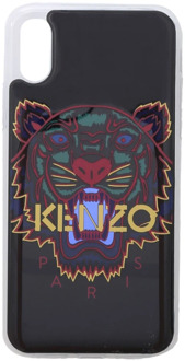 Kenzo Zwarte Tijgerprint iPhone X/Xs Hoesje Kenzo , Black , Heren - ONE Size