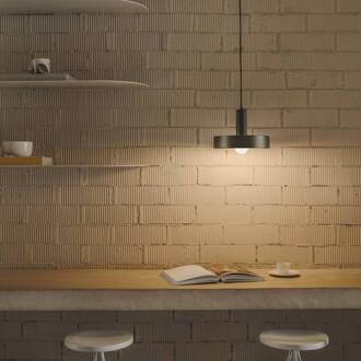 Keops 1 hanglamp, bruin mat, Ø 28 cm, aluminium