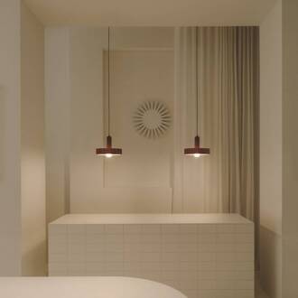 Keops 1 hanglamp, terracotta mat, Ø 28 cm, aluminium