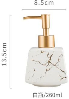 Keramiek Marbling Lotion Fles Badkamer Accessoires Handen Wassen Vloeistof Zeepdispenser Druk Op De Fles Vloeibare Zeep Container wit