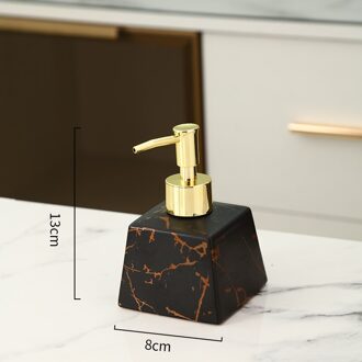 Keramiek Marbling Lotion Fles Badkamer Accessoires Handen Wassen Vloeistof Zeepdispenser Druk Op De Fles Vloeibare Zeep Container zwart-01