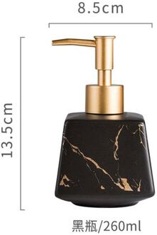 Keramiek Marbling Lotion Fles Badkamer Accessoires Handen Wassen Vloeistof Zeepdispenser Druk Op De Fles Vloeibare Zeep Container zwart