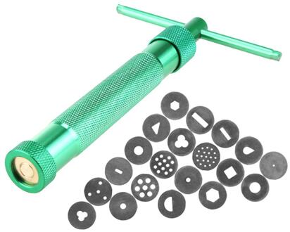 Keramische Aardewerk Klei Extruders Met 20 Disc Beeldhouwen Rvs Modder Squeezer Fondant Cake Fondant Extruder Tool groen
