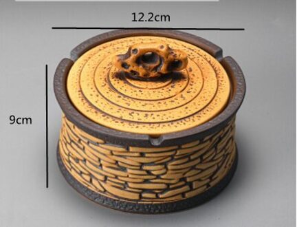 Keramische Asbak Met Deksel Anti Vliegas Creatieve Persoonlijkheid Grote Office Home Woonkamer Asbak Luxe Trend B2-1stk