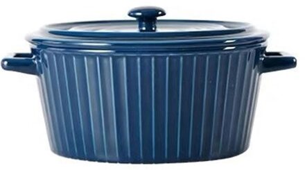 Keramische Bakken Kom Grote Soepkom Gezonde Veilige Keramische Kom Salade Kommen Barbecue Kaas Gebakken Rijst Bakken Lade blauw