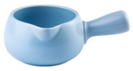 Keramische Braadpan Hete Melk Baby Baby Voedingssupplement Kleine Melk Pot Enkel Handvat Pap Pot Soeppan Blauw