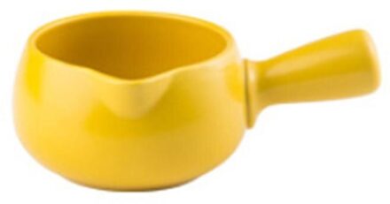 Keramische Braadpan Hete Melk Baby Baby Voedingssupplement Kleine Melk Pot Enkel Handvat Pap Pot Soeppan geel