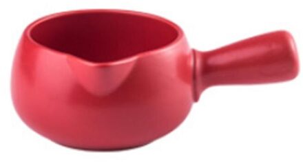 Keramische Braadpan Hete Melk Baby Baby Voedingssupplement Kleine Melk Pot Enkel Handvat Pap Pot Soeppan Rood