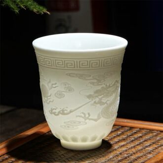 Keramische Dragon Phoenix Theekopje Zen Jade Porselein Water Mok Creatieve Reliëf Kleine Thee Kom Verjaardagscadeautjes Master Cup Drinkware B