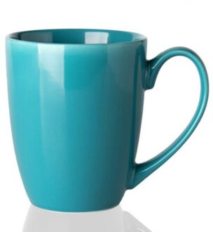 Keramische Eenvoudige Kleurrijke Kantoor Theekopjes Creatieve Porselein Koffie Mokken Huishoudelijke Drinkware Candy Kleur Ontbijt Melk Cups donker blauw