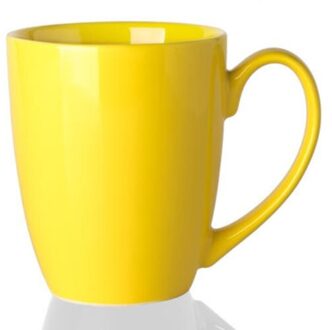 Keramische Eenvoudige Kleurrijke Kantoor Theekopjes Creatieve Porselein Koffie Mokken Huishoudelijke Drinkware Candy Kleur Ontbijt Melk Cups geel