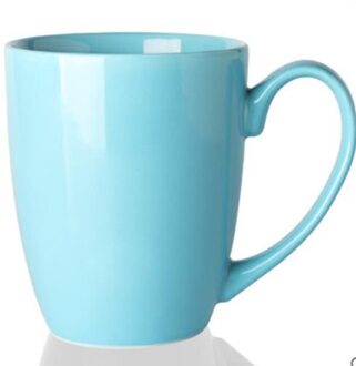 Keramische Eenvoudige Kleurrijke Kantoor Theekopjes Creatieve Porselein Koffie Mokken Huishoudelijke Drinkware Candy Kleur Ontbijt Melk Cups lucht blauw