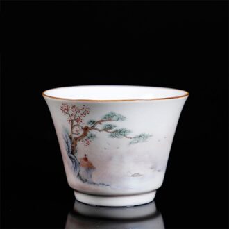 Keramische Eenvoudige Theekopje Creatieve Porselein Master Cup Huishoudelijke Kleine Thee Kom Kantoor Kung Fu Water Mok Draagbare Reizen Drinkware