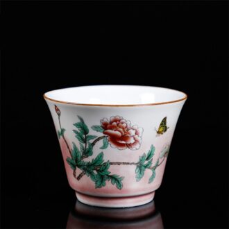 Keramische Eenvoudige Theekopje Creatieve Porselein Master Cup Huishoudelijke Kleine Thee Kom Kantoor Kung Fu Water Mok Draagbare Reizen Drinkware