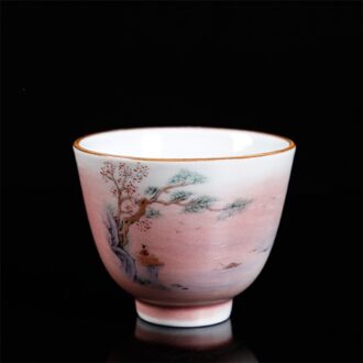 Keramische Eenvoudige Theekopje Creatieve Porselein Master Cup Huishoudelijke Kleine Thee Kom Kantoor Kung Fu Water Mok Draagbare Reizen Drinkware