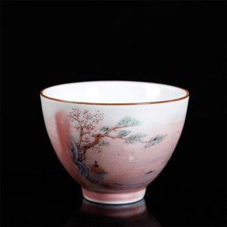 Keramische Eenvoudige Theekopje Creatieve Porselein Master Cup Huishoudelijke Kleine Thee Kom Kantoor Kung Fu Water Mok Draagbare Reizen Drinkware