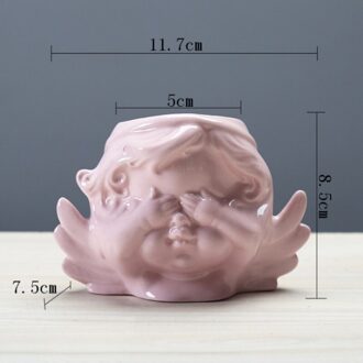 Keramische Engel Bloempot Cactus Wastafel Succulent Ingemaakte Plant Bloem Pot-Blauw Gebed 3