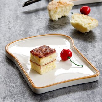 Keramische Fruit Dienblad Toast Dessert Ijs Brood Ontbijt Gerecht