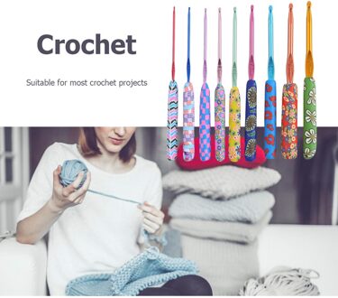 Keramische Handvat Breinaalden Aluminium Haaknaalden Set 2-6Mm Diy Craft Naaien Hand Haaknaald Set Kit 9Pcs