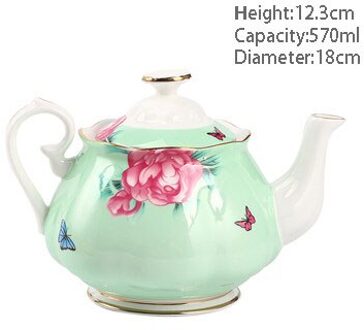 Keramische Huishouden Theepot Europese Koffiepot Kung Fu Keramische Kantoor Persoonlijke Theepot Met Bloem Patroon Draagbare Afternoon Tea