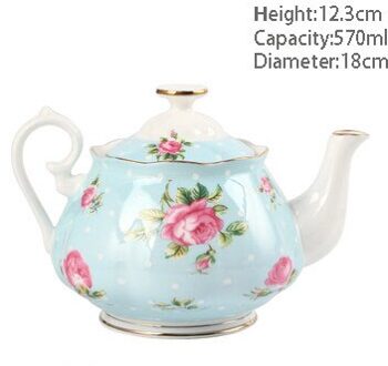 Keramische Huishouden Theepot Europese Koffiepot Kung Fu Keramische Kantoor Persoonlijke Theepot Met Bloem Patroon Draagbare Afternoon Tea