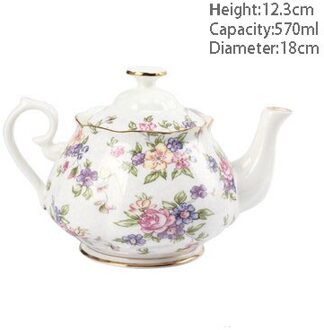 Keramische Huishouden Theepot Europese Koffiepot Kung Fu Keramische Kantoor Persoonlijke Theepot Met Bloem Patroon Draagbare Afternoon Tea