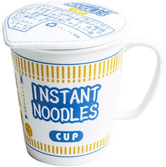 Keramische Instant Noodle Bowl met deksel en handvat Instant Noodle Cup Soepkom Magnetron Vaatwasser Beschikbaar soi groen
