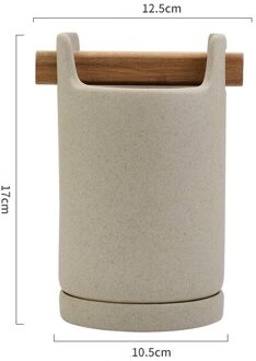 Keramische Keuken Bestek Opslag Buis Met Afdruiprek Bodem Gadgets Gereedschap Organizer Box Accessoires Gebruiksvoorwerpen Conatiner Houder Jar khaki S