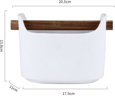 Keramische Keuken Bestek Opslag Buis Met Afdruiprek Bodem Gadgets Gereedschap Organizer Box Accessoires Gebruiksvoorwerpen Conatiner Houder Jar wit L