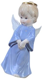 Keramische Kleine Engel Decoratie Figuur Vormige Ambachten Desktop Decoratie Tafel Ornament Wit blauw