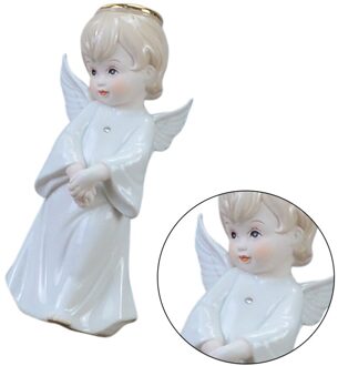 Keramische Kleine Engel Decoratie Figuur Vormige Ambachten Desktop Decoratie Tafel Ornament Wit