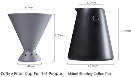 Keramische Koffie Filter Set Hand Brouwen Koffie V60 Druppelaar 650Ml Koffie Pot Met Filter Cup Huishoudelijke Giet Over Koffie maker 1reeks