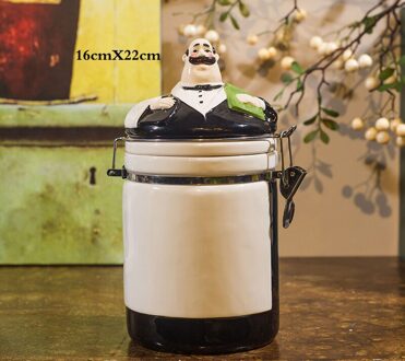 Keramische Kruiden Jar Set Europese Chef Ober Modeling Leuke Home Keuken Kruiden Olie Pot Restaurant Verzegelde Blikken A-Sealed jar