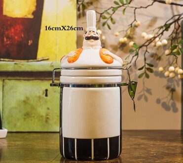 Keramische Kruiden Jar Set Europese Chef Ober Modeling Leuke Home Keuken Kruiden Olie Pot Restaurant Verzegelde Blikken C-Sealed jar