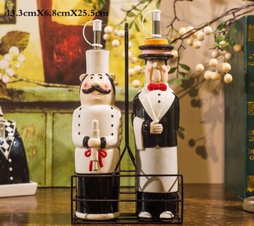 Keramische Kruiden Jar Set Europese Chef Ober Modeling Leuke Home Keuken Kruiden Olie Pot Restaurant Verzegelde Blikken D-olie- bottle