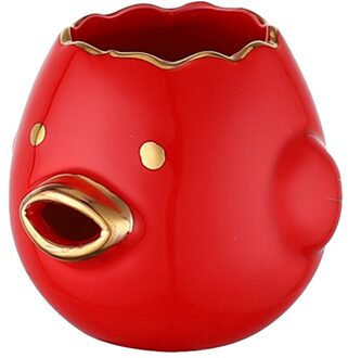 Keramische Kuiken Vorm Yolk Separator Cartoon Kip Eigeel White Separator Keramiek Keramische Cartoon Kuiken Ei Separator Rood