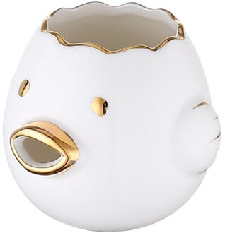 Keramische Kuiken Vorm Yolk Separator Cartoon Kip Eigeel White Separator Keramiek Keramische Cartoon Kuiken Ei Separator wit