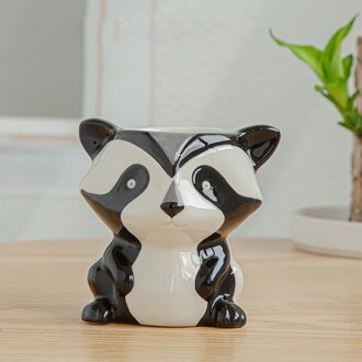 Keramische Leuke Dier Bloempot Vetplanten Planten Potten Planter Container Voor Thuis Kantoor Decoratie D6 panda