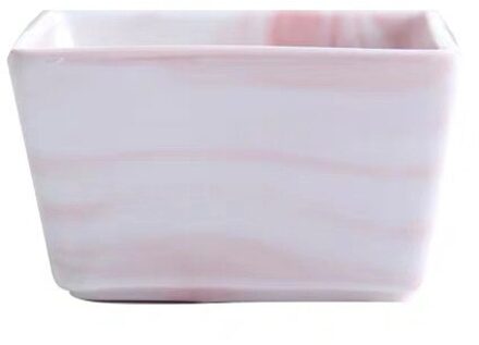 Keramische Marmer Fruit Schotel Porselein Snack Snoep Moer Dessertbord Met Bamboe Lade Set Slakom Kruiden Schotel Servies 1stk roze