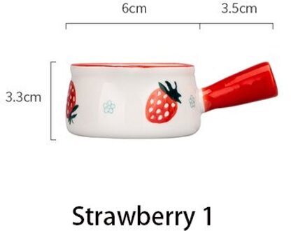 Keramische Mini Melk Cup Met Handvat Japanse Melk Opschuimen Jug Koffie Suiker Melk Pot Europ Tomaat Saus Schotel Keuken servies aardbei rood