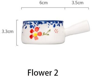 Keramische Mini Melk Cup Met Handvat Japanse Melk Opschuimen Jug Koffie Suiker Melk Pot Europ Tomaat Saus Schotel Keuken servies bloem blauw