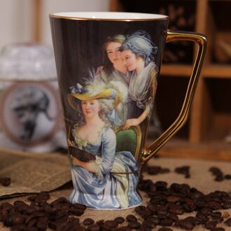 Keramische Mok Coffe Cup Bone China Porselein Thee Kopjes Met Lepel Grote Capaciteit 500Ml Drinkware Bruiloft Decoratie Accessoires