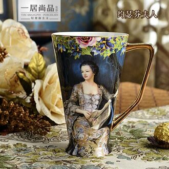 Keramische Mok Coffe Cup Bone China Porselein Thee Kopjes Met Lepel Grote Capaciteit 500Ml Drinkware Bruiloft Decoratie Accessoires