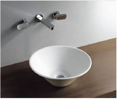 Keramische Opzetwastafel Circle 42X42X15 cm Aqua Splash