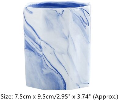 Keramische Pen Houder Cosmetische Make-Up Borstel Organizer Opbergdoos Briefpapier Organisator Jar Pen Houder Desktop Organizer Pen Box Blauw