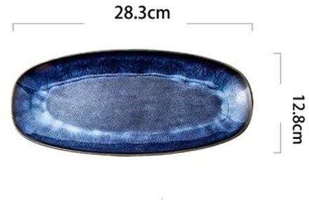 Keramische Plaat Japanse Stijl Gerechten Oven Change Cat Eye Blauwe Vis Plaat Huishouden Gestoomde Grote Glazuur Kleur Sushi Plaat klein